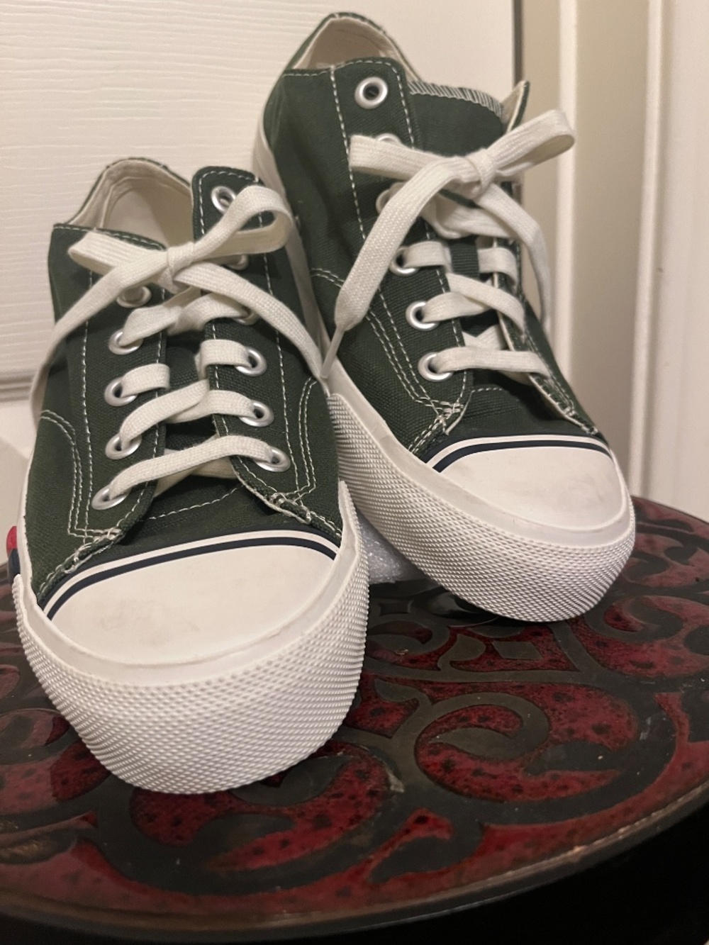 RETRO PRO-Keds Royal Lo Sneaker Classic Basketball Red/Blue Power-Stripe Olive - Picture 5 of 9